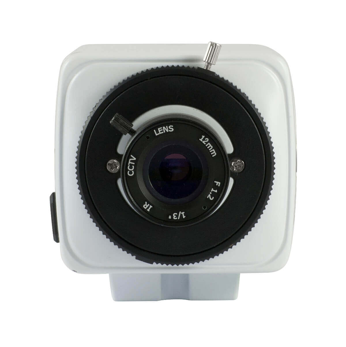 Camara IP tipo box, 1/3 CMOS con sensor dual-core 32bit DSP(TI Davinci DM365), 1.3MP, PoE, Lente 12mm