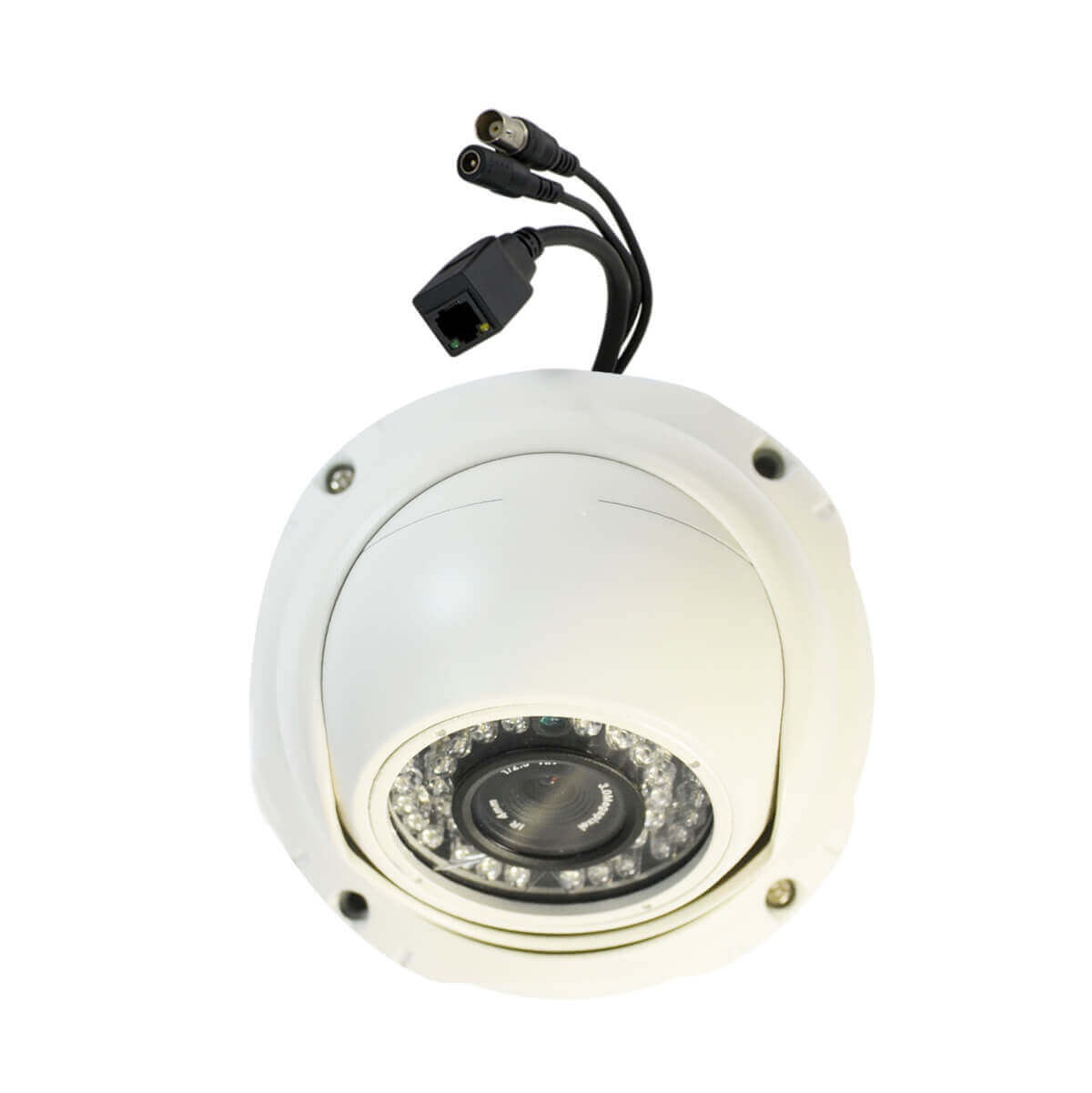 Camara IP tipo domo, 1/2.5 CMOS con sensor dual-core 32bit DSP(TI Davinci DM368)PoE, lente 4mm