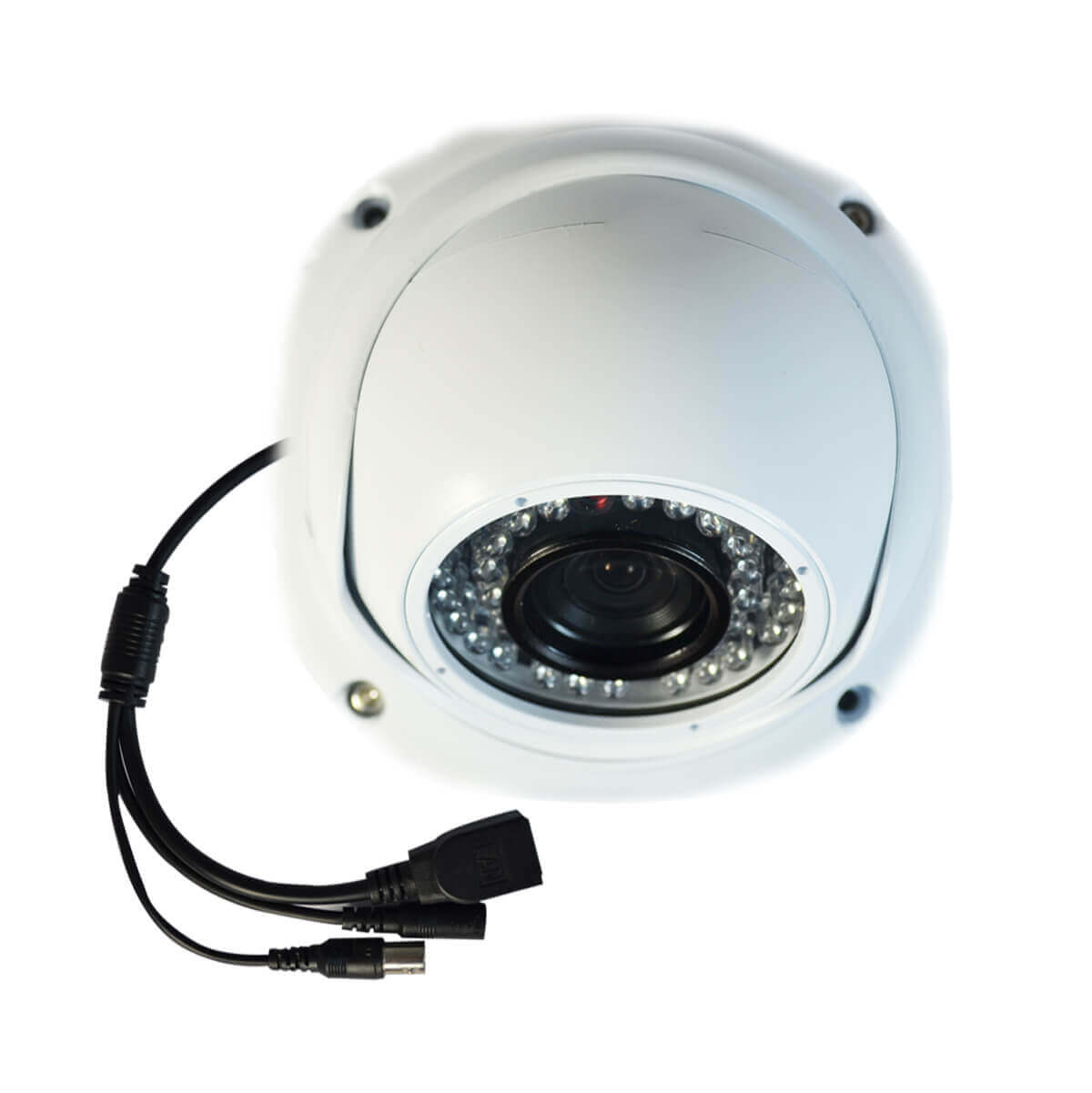 Camara IP tipo domo, 1/4 CMOS con sensor dual-core 32bit DSP(TI Davinci DM365), lente 4mm