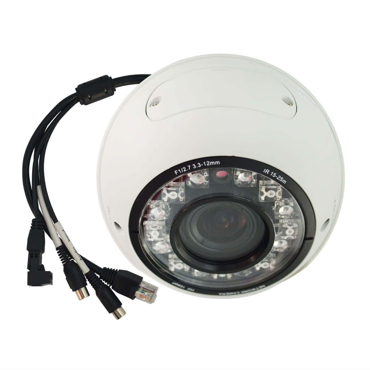 Camara domo IP, Sensor Sony CCD 1/2.8, 2Mp, 15 LEDs, 15m~25m IR, PoE