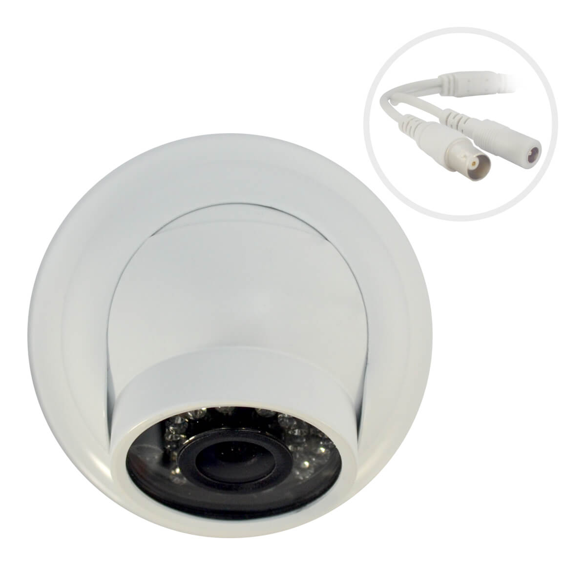 Camara domo, Sensor CMOS HDIS 1/3, resolucion 700TVL, 24 LED, 20m IR