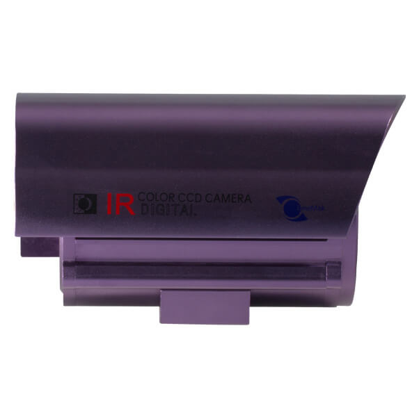 Camara para exteriores tipo bazuca, 1/3 CCD SONY 420TV, lente de 25mm, 12 LEDs, color morado