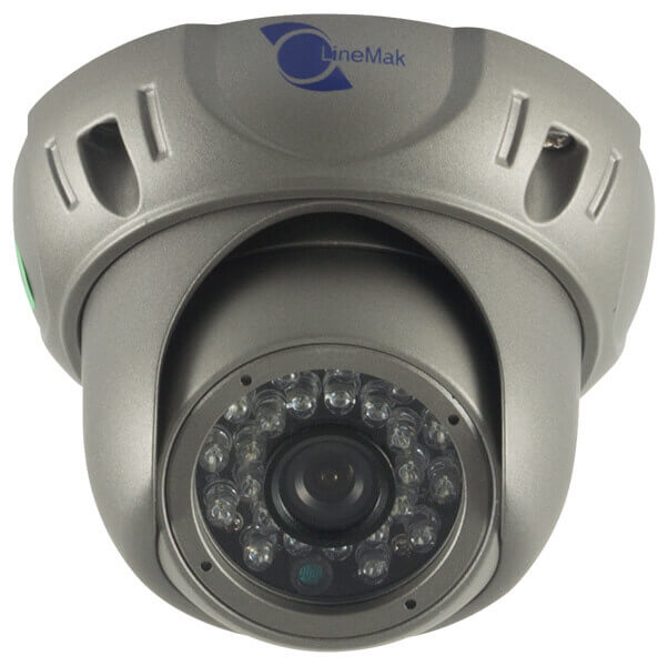 Camara para interiores tipo domo, 1/3 CCD SHARP 600TV, 24 LEDs