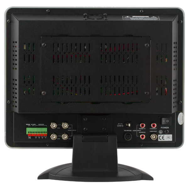 DVR, 4-Ch de video, 2-Ch de audio, 120fps, pantalla LCD, H264