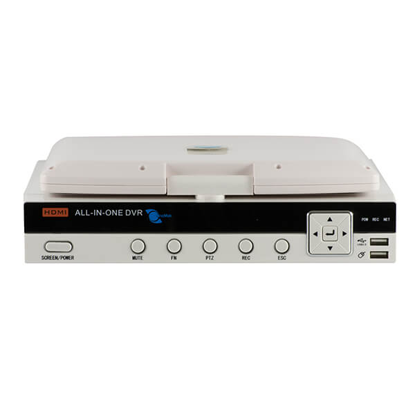 Video grabador digital DVR 4 video/2 audio D1, monitoreo por celular, con pantalla LCD 10.5