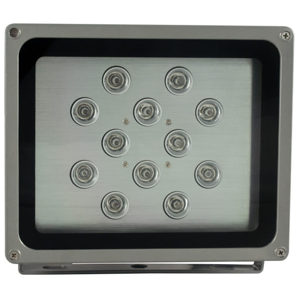 Lampara infrarroja de 12 LEDs, 180 metros de distancia IR, color gris