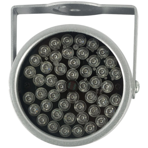 Lampara infrarroja de 48 LEDs, 20 metros de distancia IR, color plata