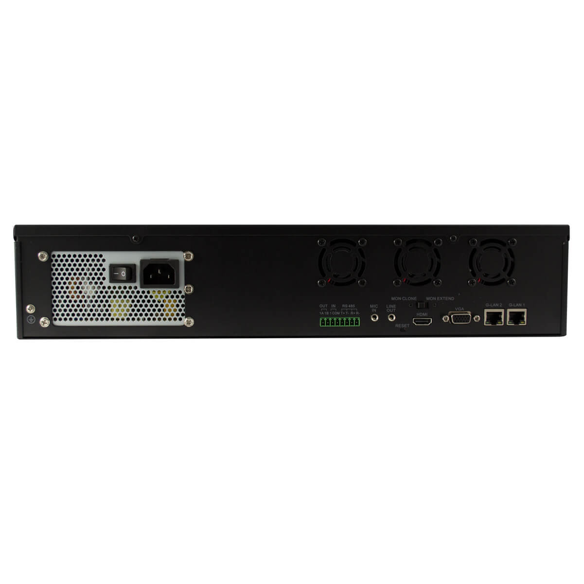 NVR 16-Ch, Compresion H.264 y G.711A, Salidas VGA y HDMI, Onvif.