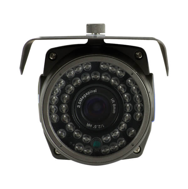 Camara IP tipo bazuca, 1/2.5 CMOS con sensor dual-core 32bit DSP(TI Davinci DM368)PoE, lente 8mm 