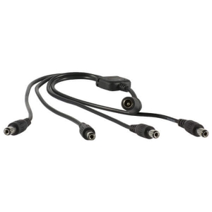 Adaptador de corriente de 1 a 4 vias para alimentar hasta 4 camaras CCTV.