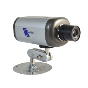 Camara IP tipo box para interiores, 1/3 CMOS, lente de 8mm, color plata