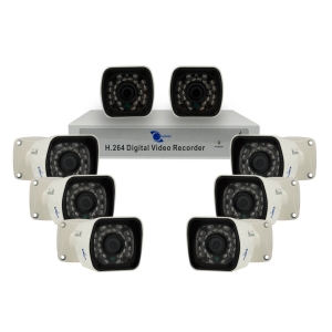 Combo 8 camaras, CCD HD de 1/4, 700TVL, IP67, DVR 8-Ch, H.264, D1/CIF